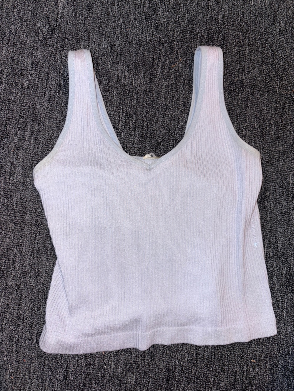 Ribbed Scoop Neck Tank Top - Light Lavender
